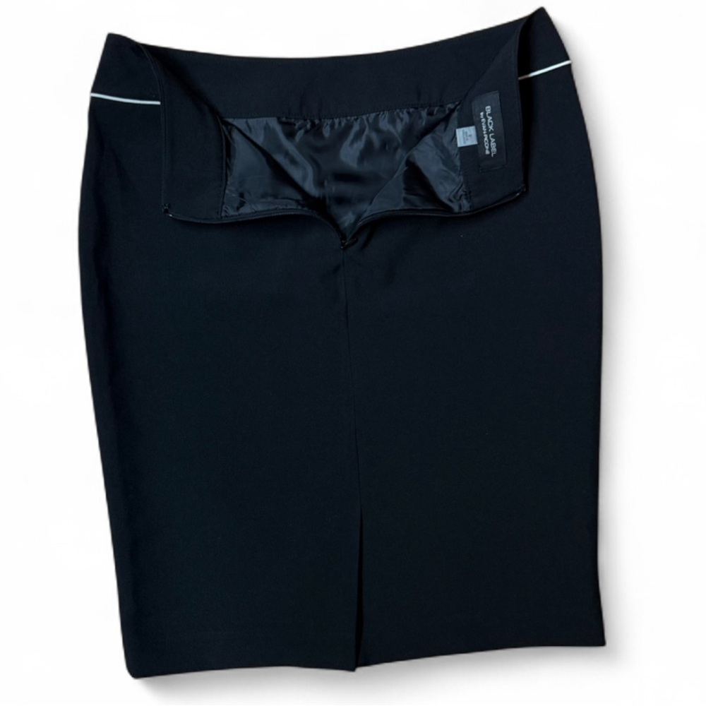 Evan-Picone Black Label Pencil Skirt - Black w/ White Piping - Size 6 - NWT - Picture 4 of 7
